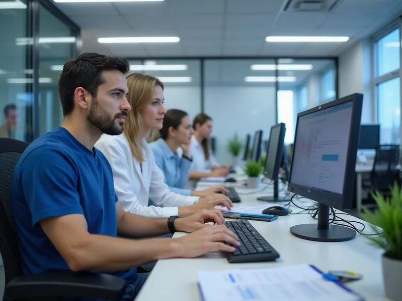 Hiba MD team working on revenue cycle management